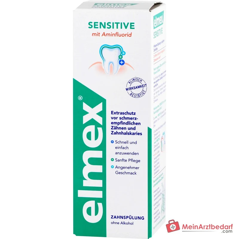 elmex Sensitive Zahnspülung Aminfluorid / Natriumfluorid Mundspülung, 400 ml