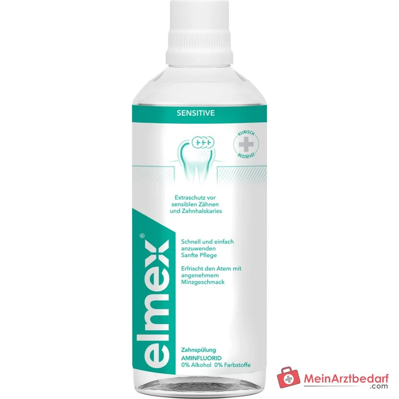 elmex Sensitive Zahnspülung Aminfluorid / Natriumfluorid Mundspülung, 400 ml