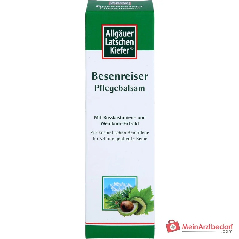 Allgäuer Latschenkiefer Besenreiser Pflegebalsam Latschenkiefernöl / Rosskastanie / Tigerkraut / Weinlaub / Menthol / Panthenol Balsam, 75 ml