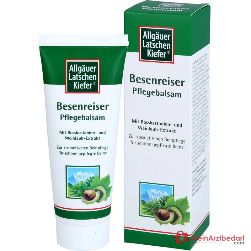 Allgäuer Latschenkiefer Besenreiser Pflegebalsam Latschenkiefernöl / Rosskastanie / Tigerkraut / Weinlaub / Menthol / Panthenol Balsam, 75 ml