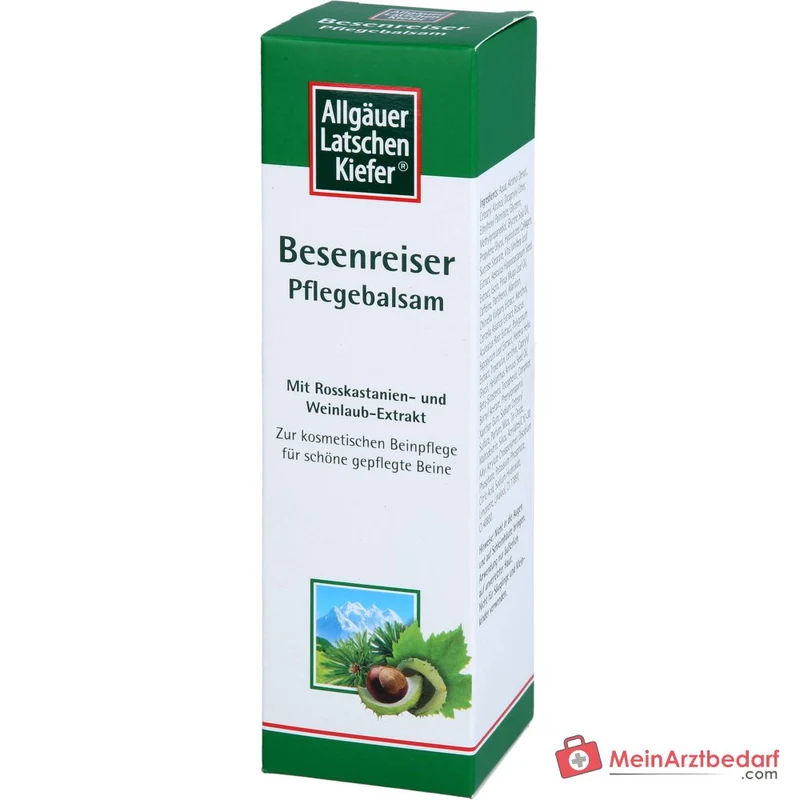 Allgäuer Latschenkiefer Besenreiser Pflegebalsam Latschenkiefernöl / Rosskastanie / Tigerkraut / Weinlaub / Menthol / Panthenol Balsam, 75 ml