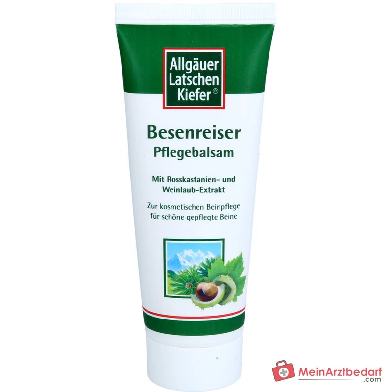 Allgäuer Latschenkiefer Besenreiser Pflegebalsam Latschenkiefernöl / Rosskastanie / Tigerkraut / Weinlaub / Menthol / Panthenol Balsam, 75 ml