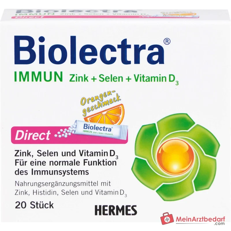 Hermes Arzneimittel Biolectra Immun Direct Zink / Selen / Vitamin D3 / Histidin Micro-Pellets, 20 Sticks