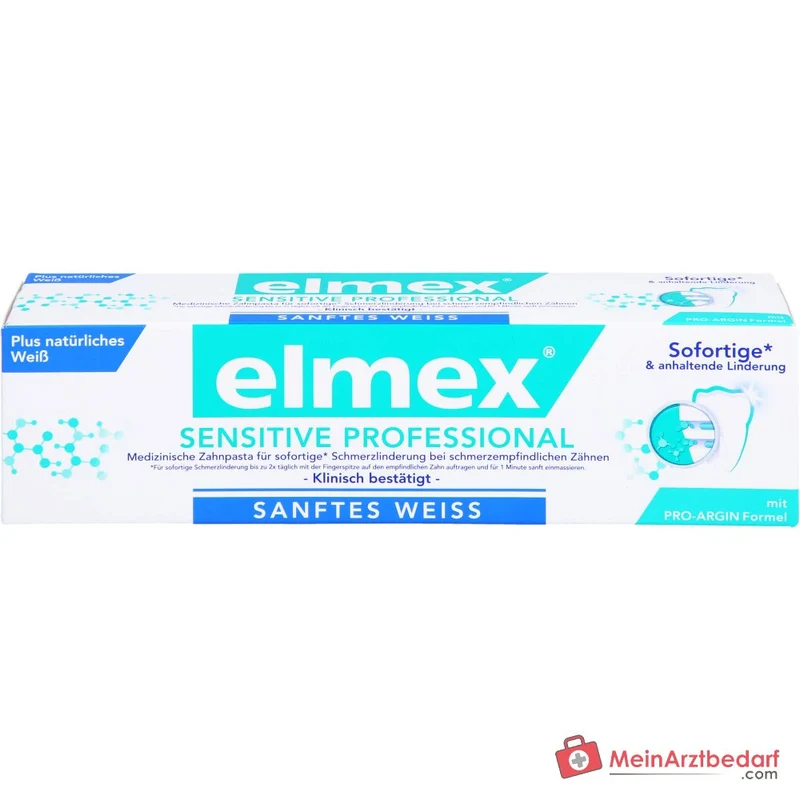 elmex Sensitive Professional plus sanftes Weiß Arginin / Natriummonofluorphosphat Zahnpasta, 75 ml