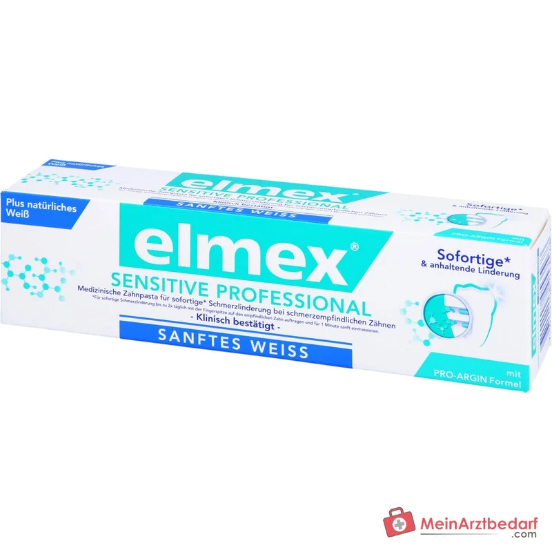 elmex Sensitive Professional plus sanftes Weiß Arginin / Natriummonofluorphosphat Zahnpasta, 75 ml