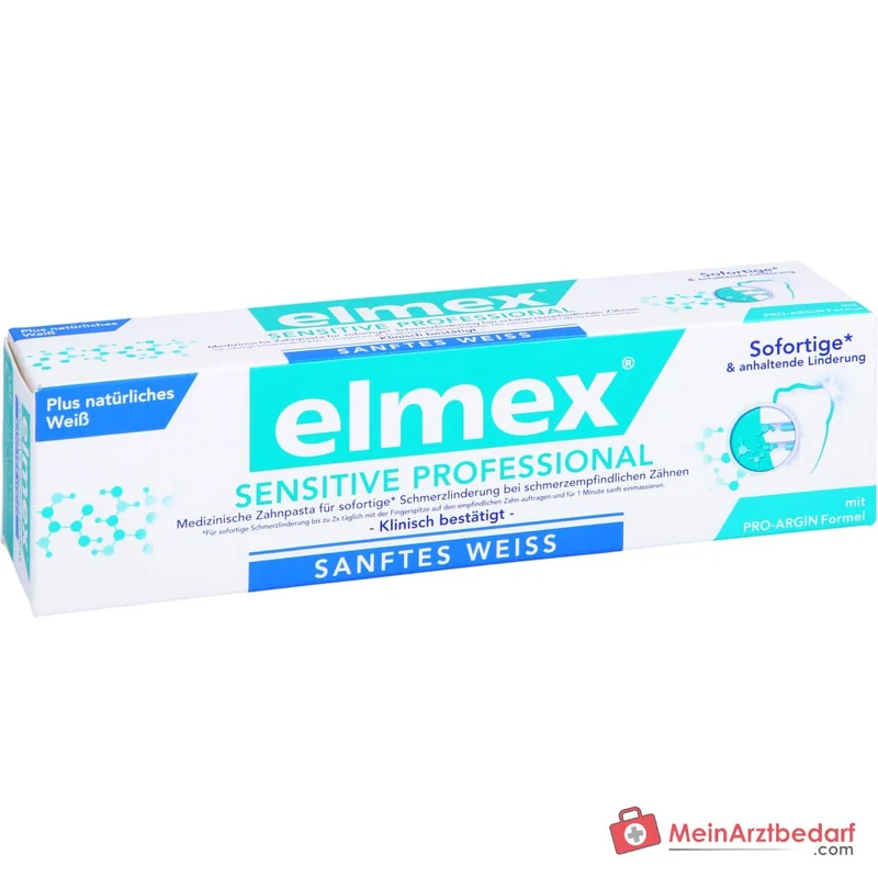 elmex Sensitive Professional plus sanftes Weiß Arginin / Natriummonofluorphosphat Zahnpasta, 75 ml