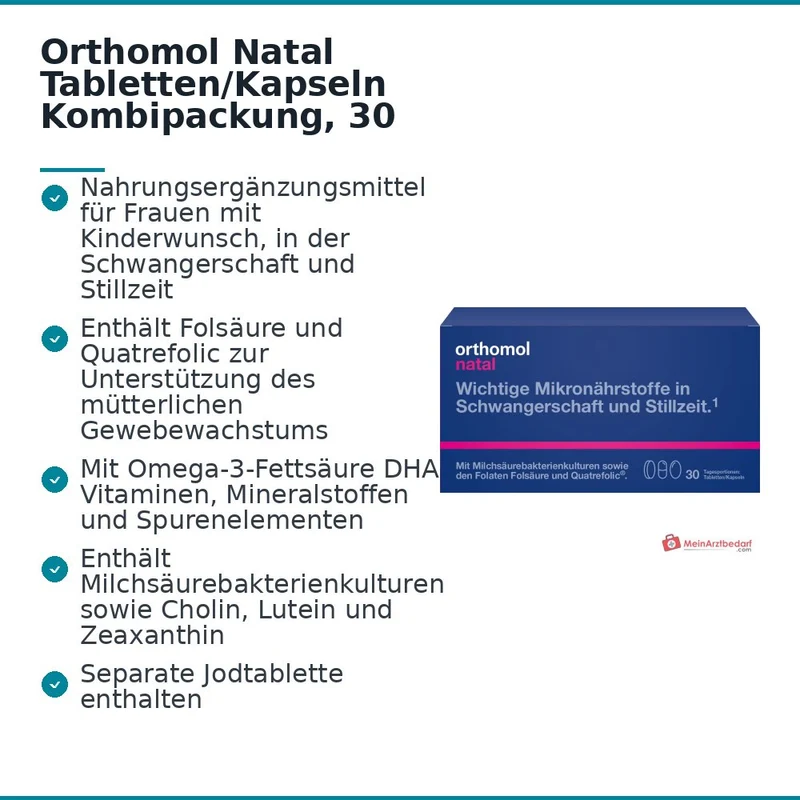 Orthomol Natal Tabletten/Kapseln Kombipackung, 30 Portionen