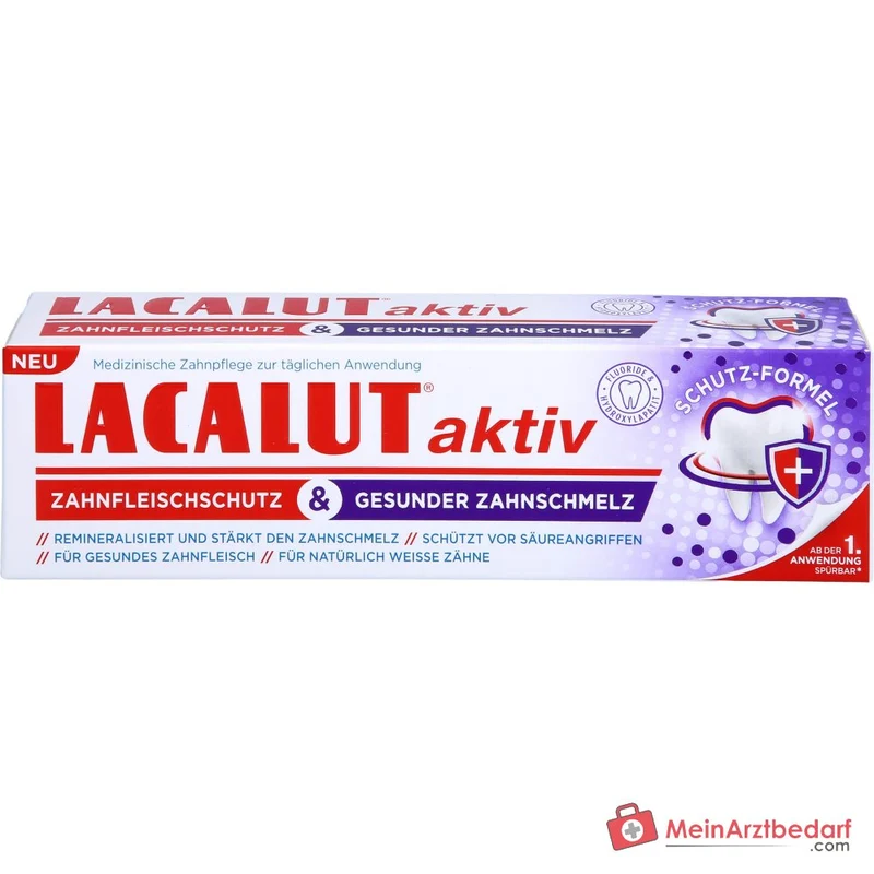 Lacalut aktiv Natriumfluorid / Olaflur / Hydroxylapatit Zahnpasta, 75 ml