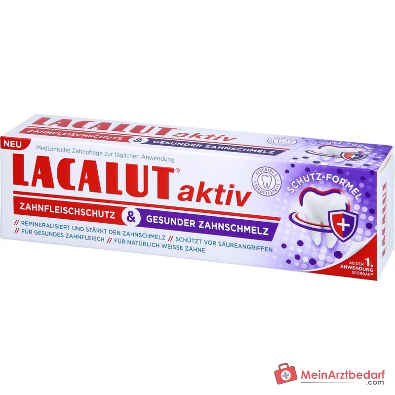 Lacalut aktiv Natriumfluorid / Olaflur / Hydroxylapatit Zahnpasta, 75 ml