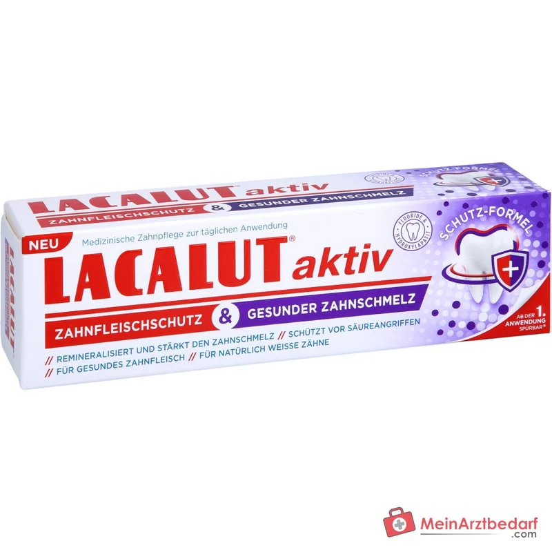 Lacalut aktiv Natriumfluorid / Olaflur / Hydroxylapatit Zahnpasta, 75 ml