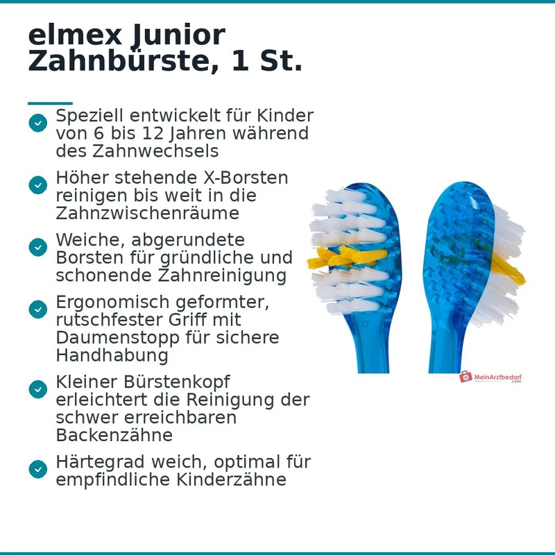 elmex Junior Zahnbürste für Kinder 6-12 Jahre, 1 St.