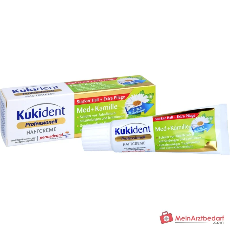 Kukident Super-Haftcreme Med Kamille / Minze Creme, 40 g
