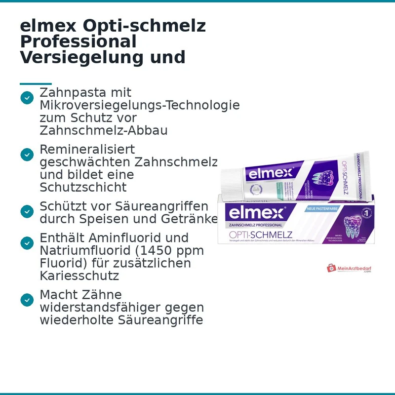 elmex Opti-schmelz Professional Natriumfluorid / Olaflur Zahnpasta, 75 ml