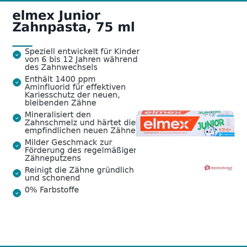 elmex Junior Aminfluorid Zahnpasta, 75 ml
