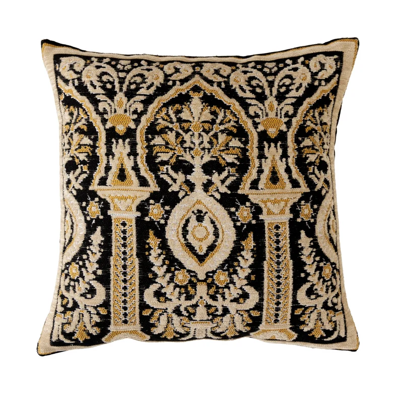 Dekorativer Kissenbezug aus Jacquard mit floralem Muster