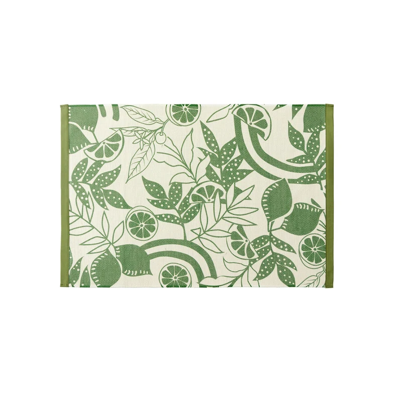 Dekorativer Jacquard‑Tischläufer mit floraler Webstruktur und verstärkter Kante