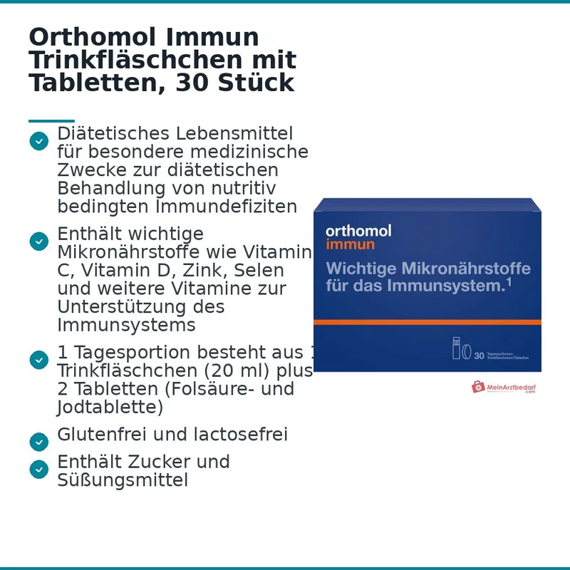 Orthomol Immun Trinkfläschchen mit Tabletten, 30 Stück