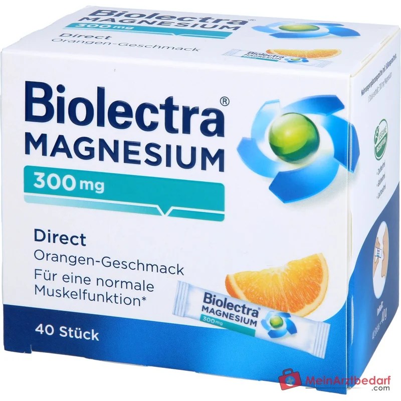 Biolectra Magnesium Direct Orange Magnesiumoxid Direktgranulat, 40 Sticks