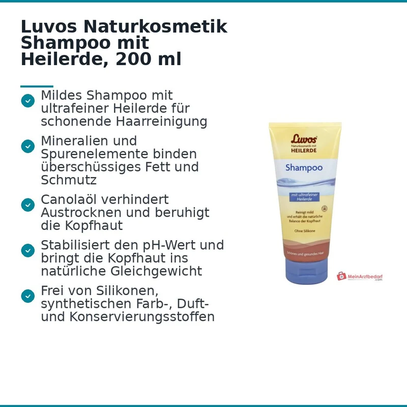Luvos Naturkosmetik Shampoo mit Heilerde, 200 ml