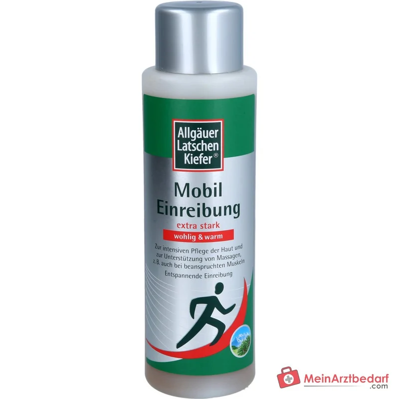 Allgäuer Latschenkiefer Mobil Einreibung extra stark Latschenkiefernöl / Beinwellextrakt / Arnikaextrakt / Salbeiöl / Rosmarinöl / Campher / Allantoin / Panthenol Einreibung, 250 ml