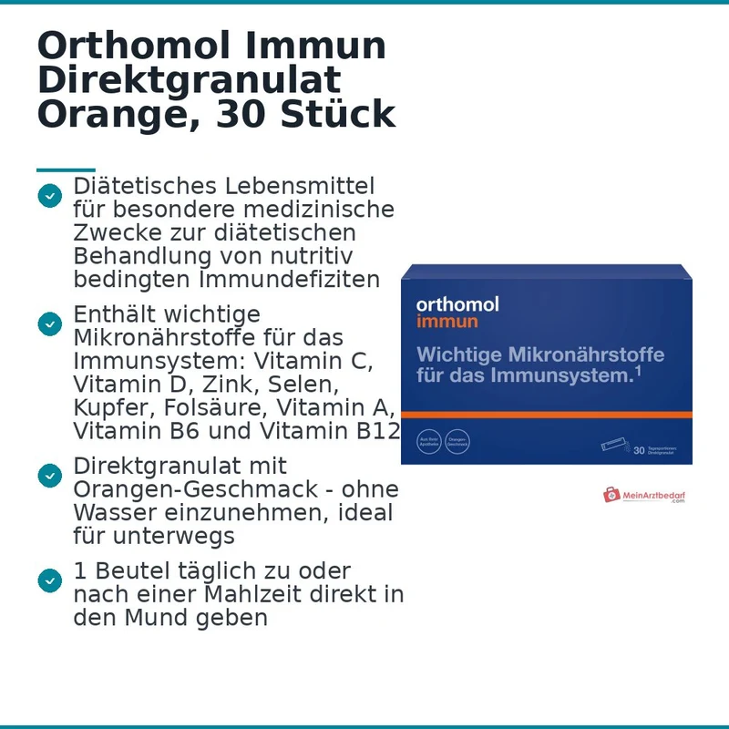 Orthomol Immun Direktgranulat Orange, 30 Stück