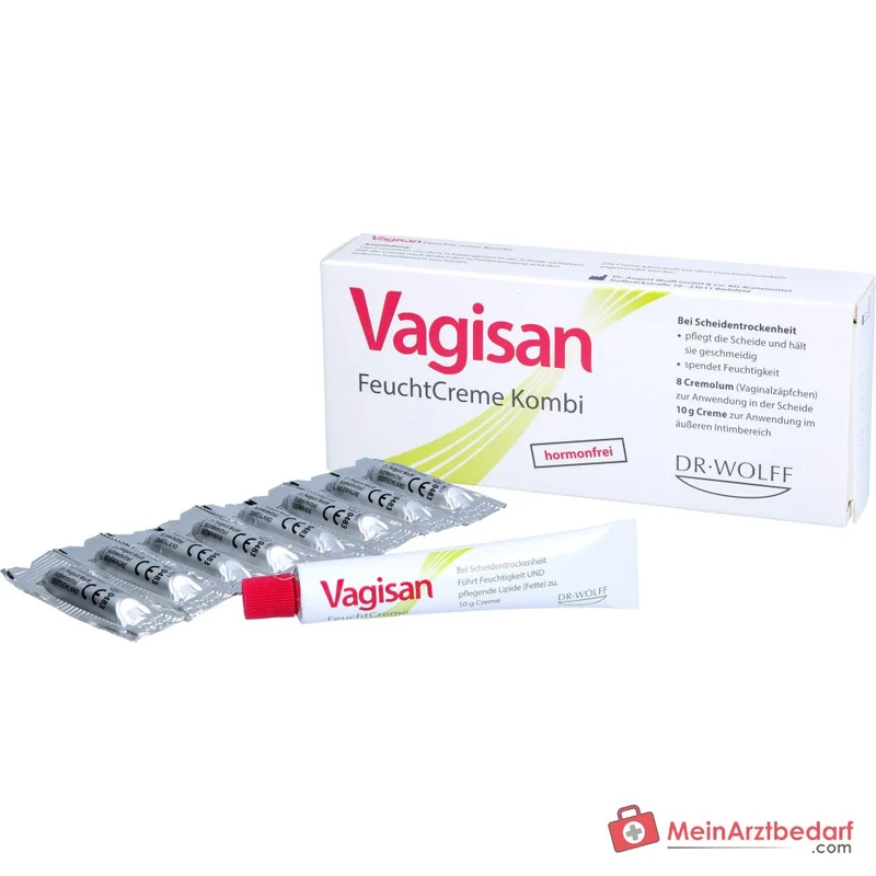 Vagisan FeuchtCreme Kombi Vaginalzäpfchen und Creme, 8 Ovula + 10 g