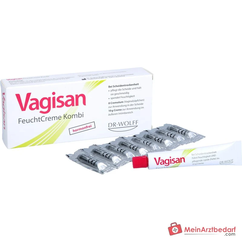 Vagisan FeuchtCreme Kombi Vaginalzäpfchen und Creme, 8 Ovula + 10 g