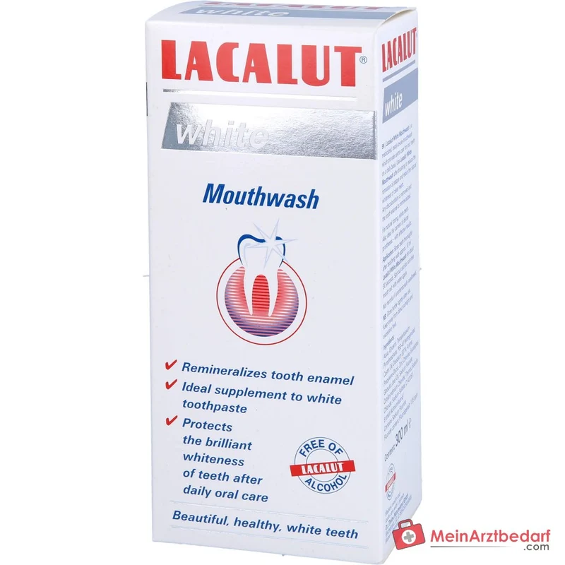 Lacalut White Natriumfluorid / Zinkchlorid / Tetrakaliumpyrophosphat Mundspül-Lösung, 300 ml