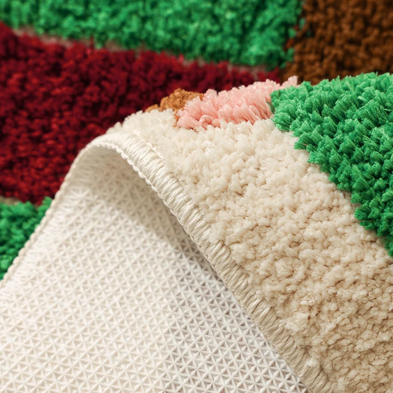 Geformte Hochflor-Badematte mit Geschenk-Bärenmotiv und rutschfester Rückseite