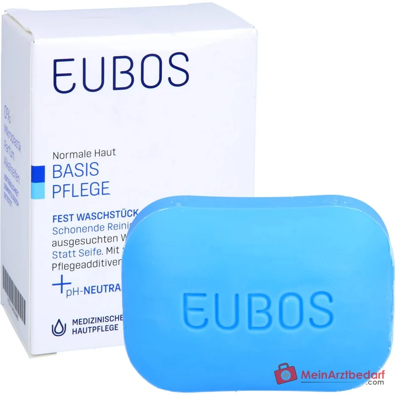 Eubos Basis Pflege Fest Waschstück Blau Seifenfreies Syndet Seife, 125 g