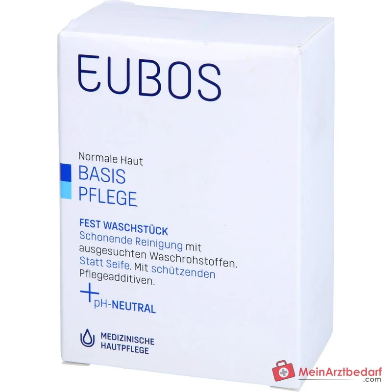 Eubos Basis Pflege Fest Waschstück Blau Seifenfreies Syndet Seife, 125 g