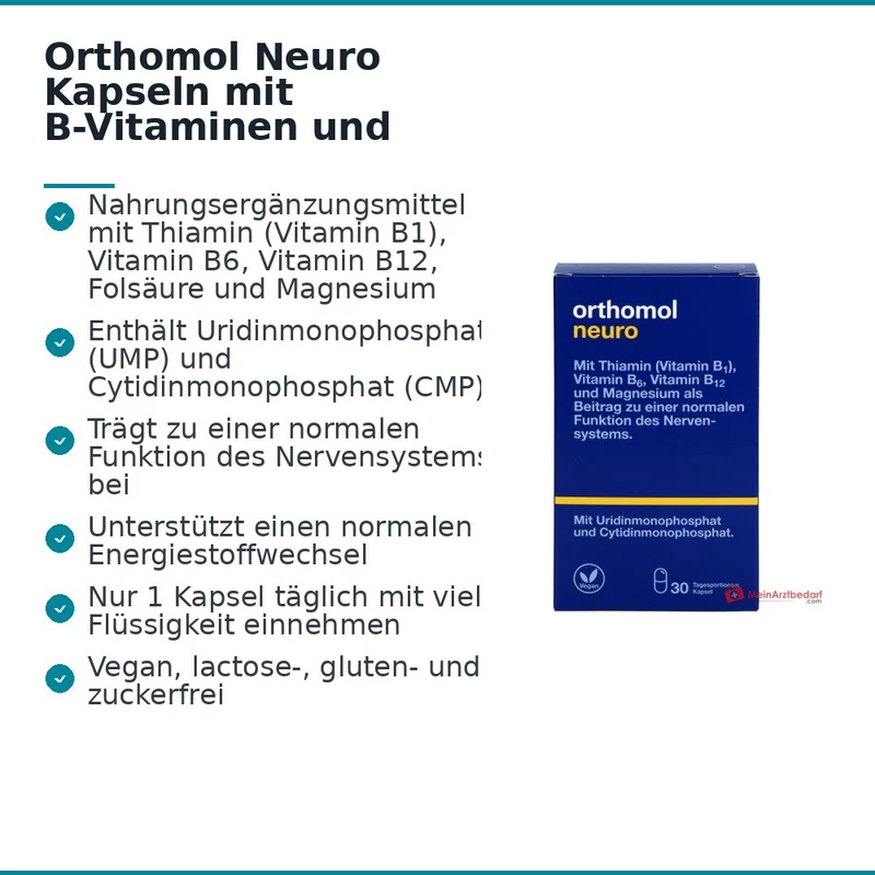 Orthomol Neuro Kapseln mit B-Vitaminen und Magnesium, 30 St.