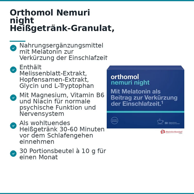 Orthomol Nemuri night Heißgetränk-Granulat, 30 x 10 g