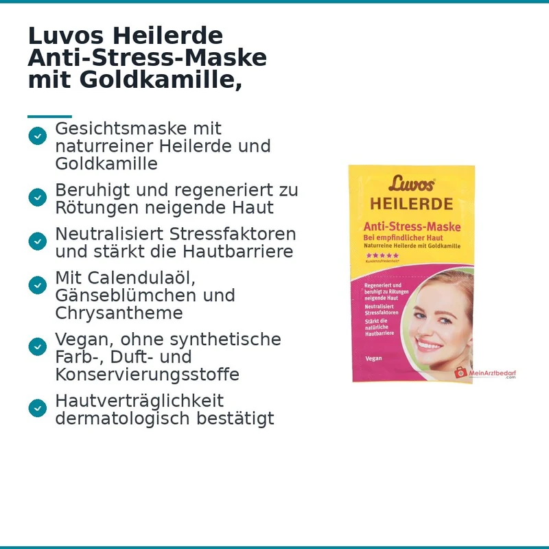 Luvos Heilerde Anti-Stress-Maske Heilerde / Goldkamille / Calendulaöl Gesichtsmaske, 2x7,5 ml
