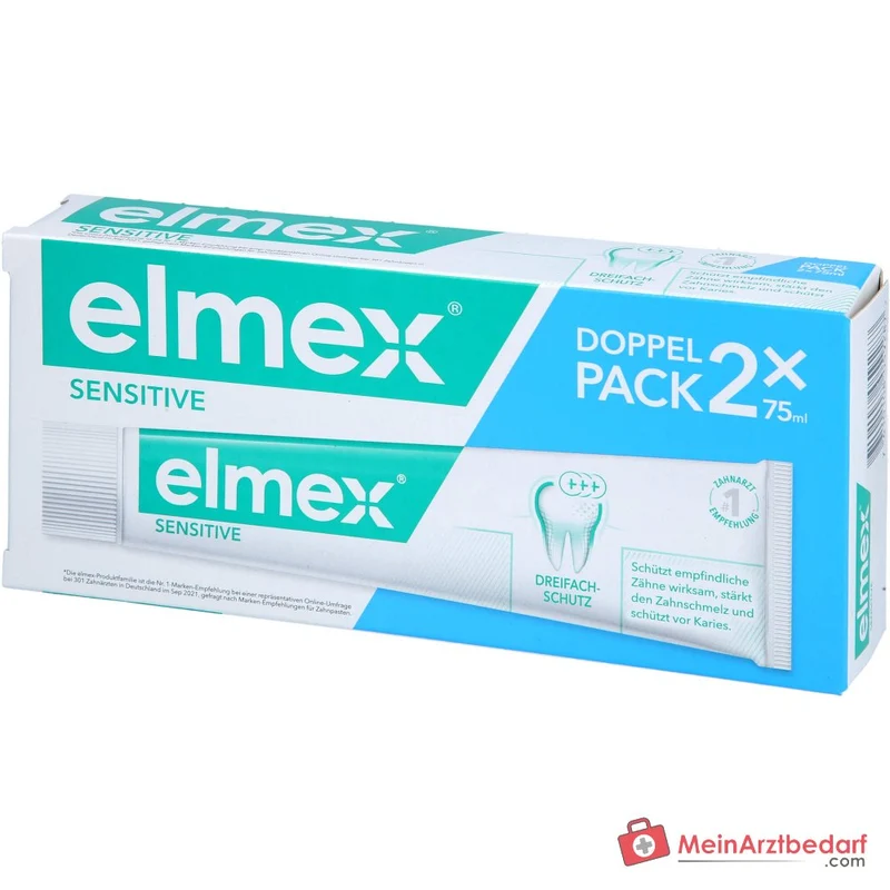 elmex Sensitive Aminfluorid Zahnpasta Doppelpack, 2x75 ml
