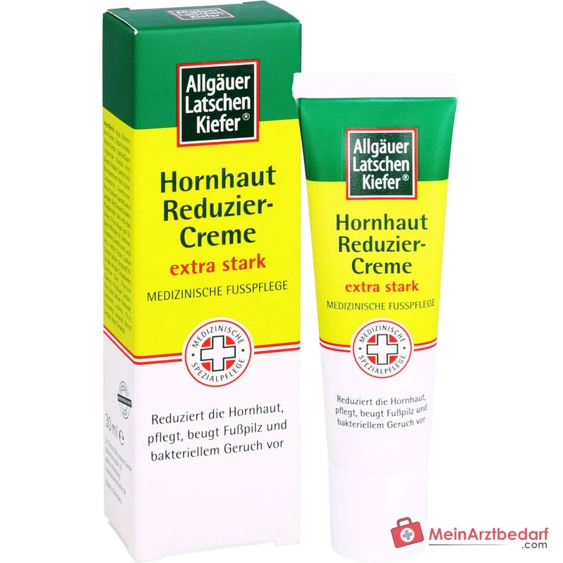 Allgäuer Latschenkiefer Hornhaut Reduziercreme extra stark Fruchtsäuren / Weidenrindenextrakt / Latschenkiefernöl / Sheabutter / Panthenol Creme, 30 ml