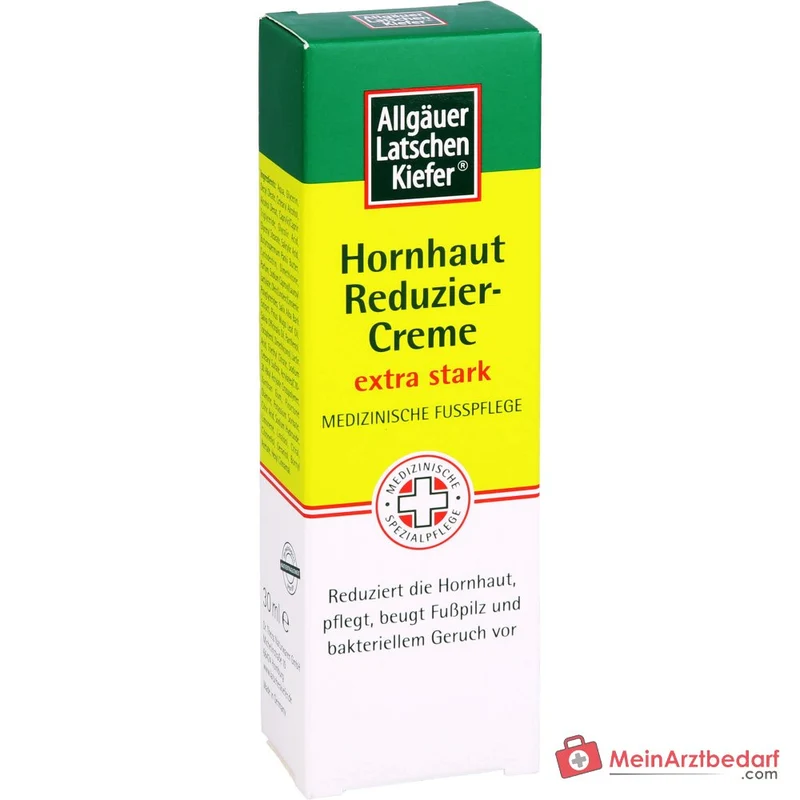 Allgäuer Latschenkiefer Hornhaut Reduziercreme extra stark Fruchtsäuren / Weidenrindenextrakt / Latschenkiefernöl / Sheabutter / Panthenol Creme, 30 ml