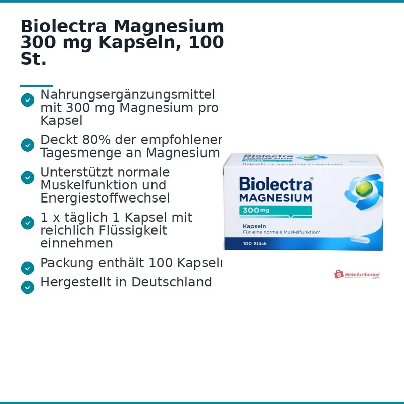 Biolectra Magnesium Magnesiumoxid Kapseln, 100 St.
