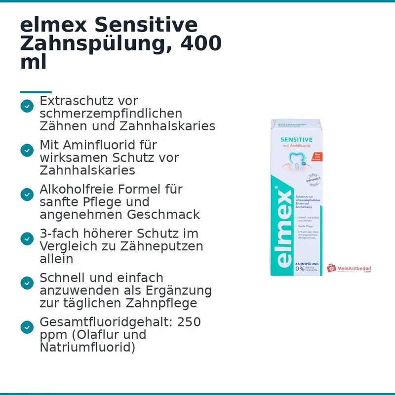 elmex Sensitive Zahnspülung Olaflur / Natriumfluorid Lösung, 100 ml
