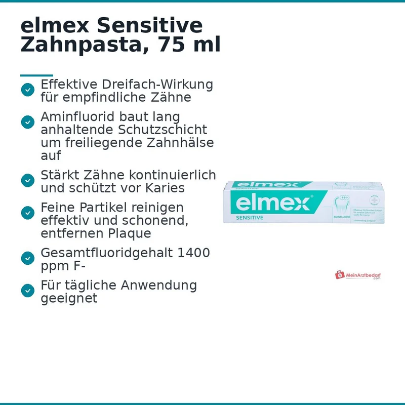 elmex Sensitive Aminfluorid Zahnpasta, 75 ml