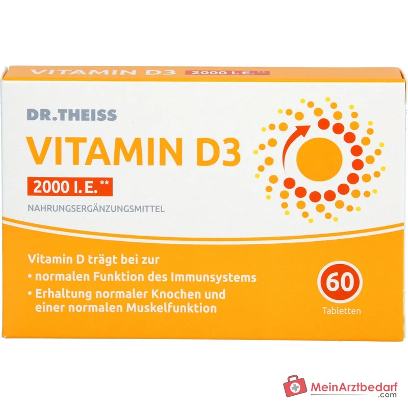 Dr. Theiss Vitamin D3 Cholecalciferol Tabletten 2000 I.E., 60 St.