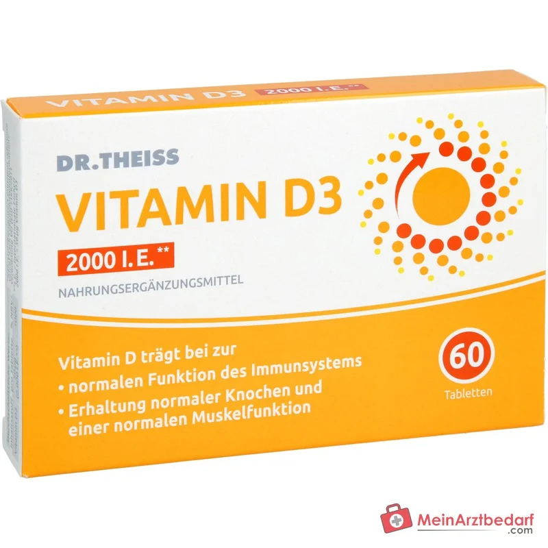 Dr. Theiss Vitamin D3 Cholecalciferol Tabletten 2000 I.E., 60 St.