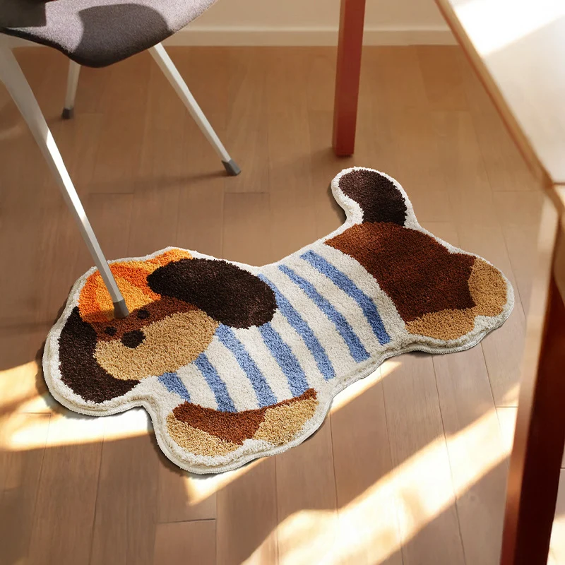 Geformte Hunde-Design Fußmatte aus Baumwoll-Tufting mit Anti-Rutsch Rücken