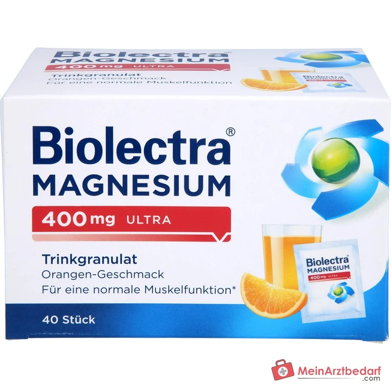 Biolectra Magnesium 400 mg ultra Trinkgranulat Orange, 40 Beutel