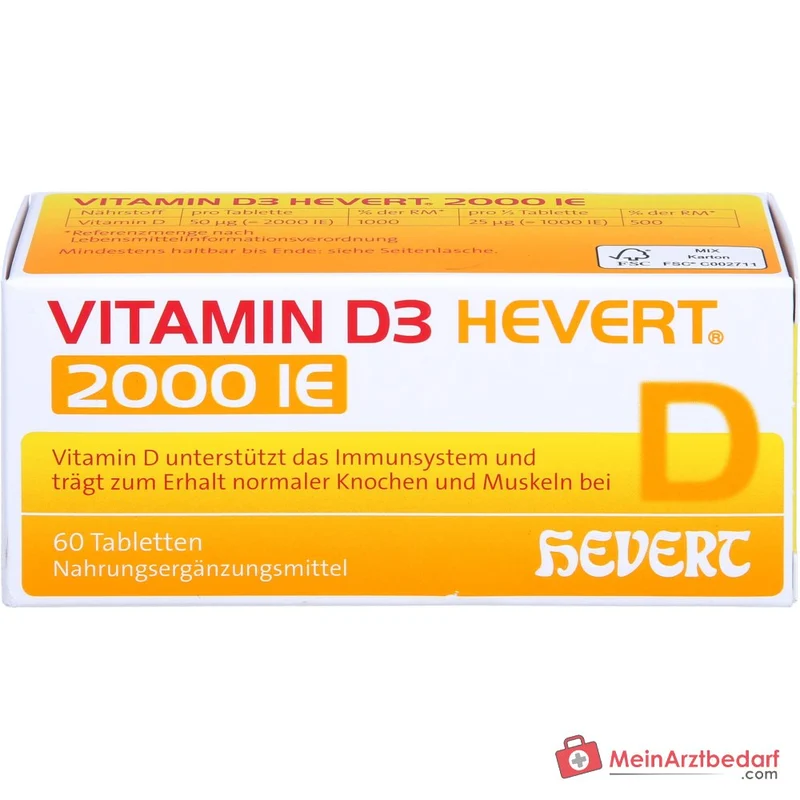 Hevert Vitamin D3 Cholecalciferol Tabletten, 60 St.