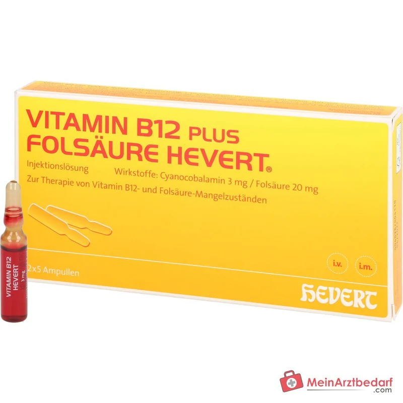 Hevert Vitamin B12 plus Folsäure Injektionslösung, 2 x 5 Ampullen