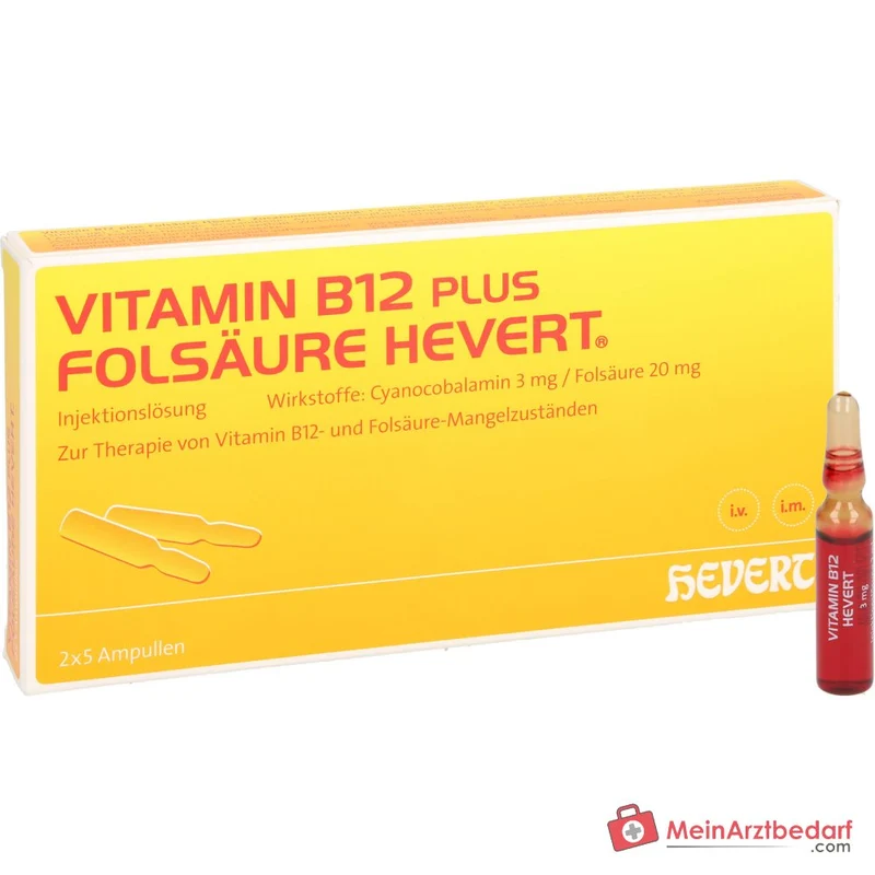 Hevert Vitamin B12 plus Folsäure Injektionslösung, 2 x 5 Ampullen