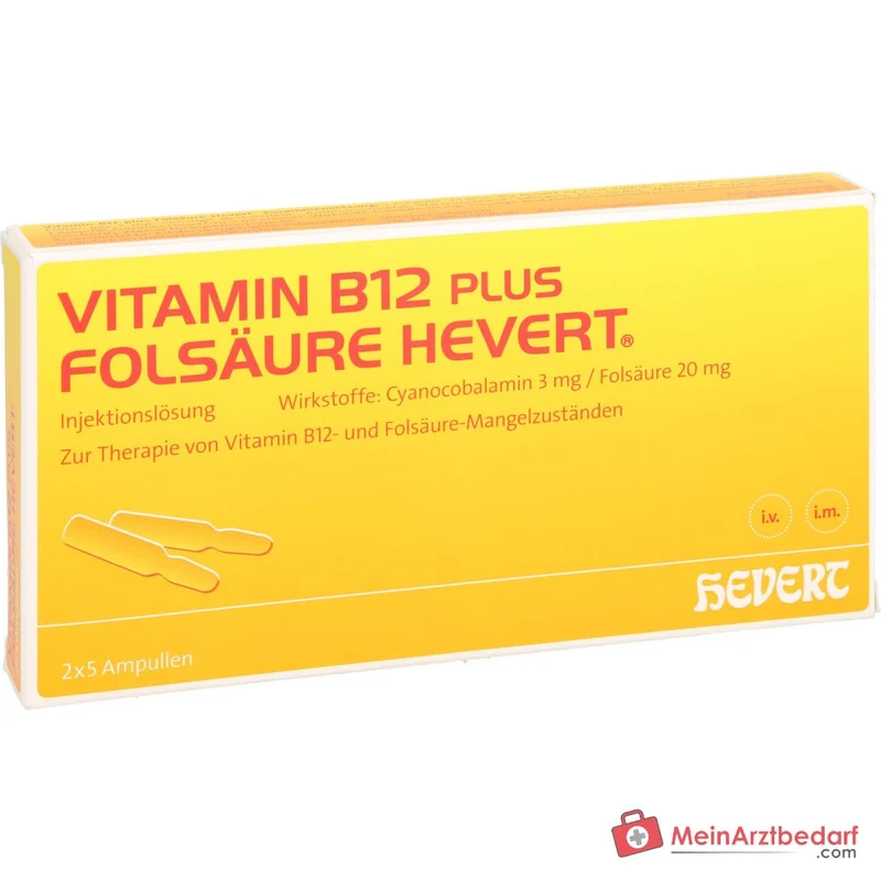 Hevert Vitamin B12 plus Folsäure Injektionslösung, 2 x 5 Ampullen