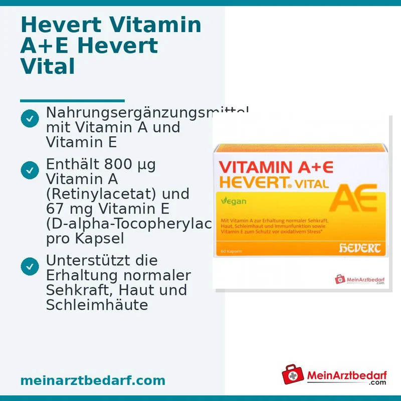 Hevert Vitamin A+E Vital Kapseln, 60 St.