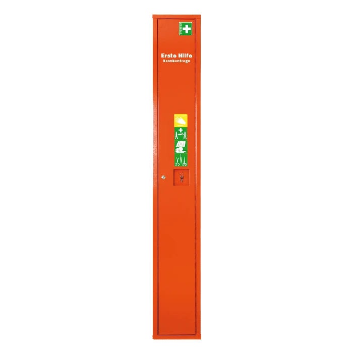 Stehschrank Erste-Hilfe-Trage orange leer | Packung (1 Stück)